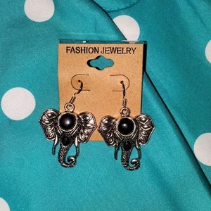 Stone Elephant Head Earrings